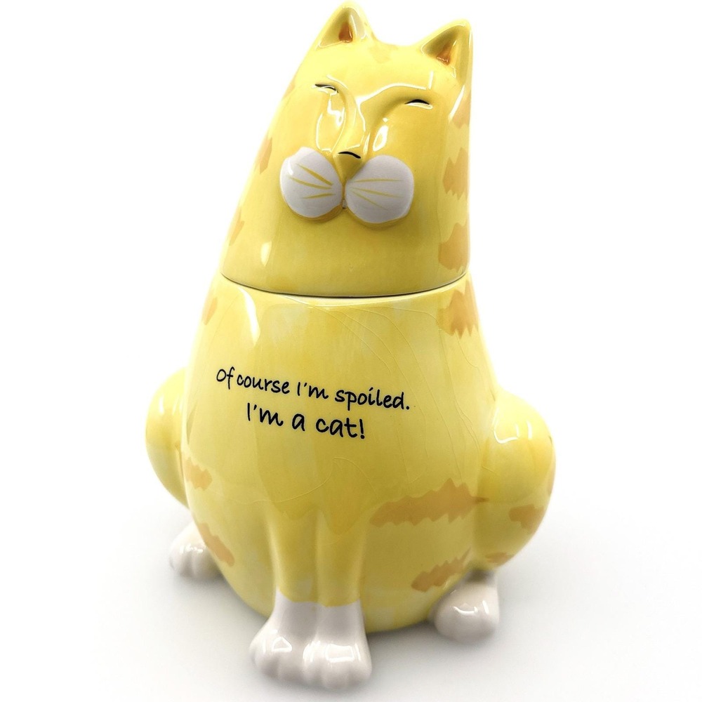 VTG C.M. Redwine Cookie Jar by Young's Inc Yellow Tabby I'm A Cat 2006